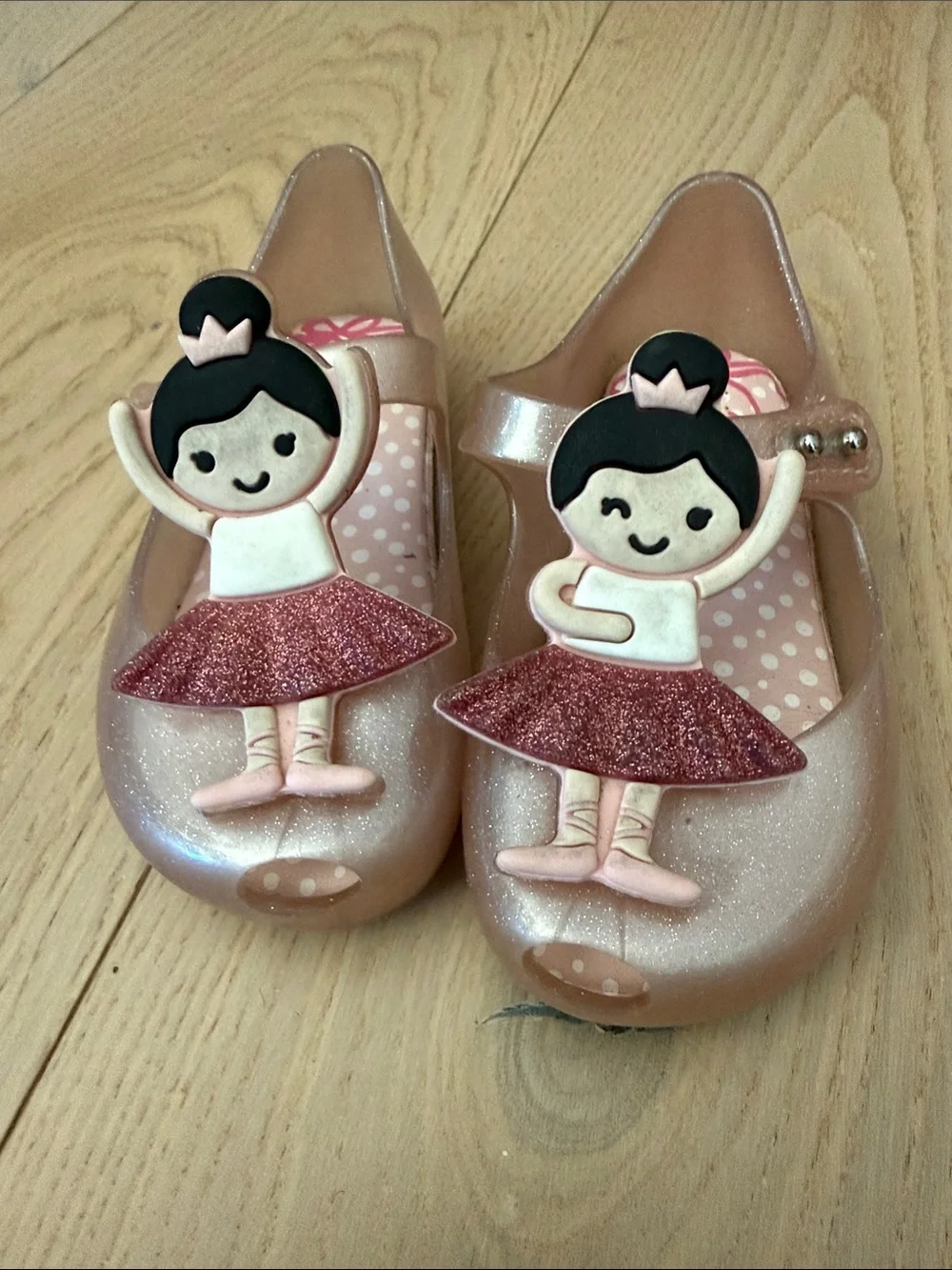 Melissa Girls Pink Glitter Ballet Doll Mary Jane Shoes.  Size 7